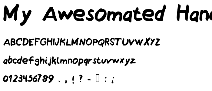 My Awesomated Handwriting Medium font